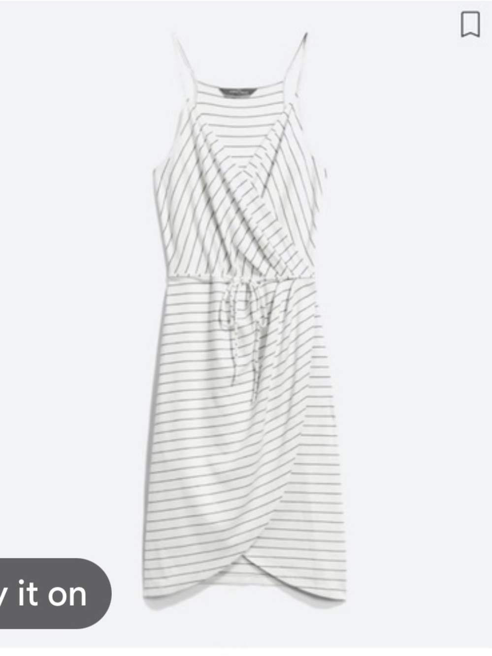 41 Hawthorn White & Black Striped Wrap Midi Dress